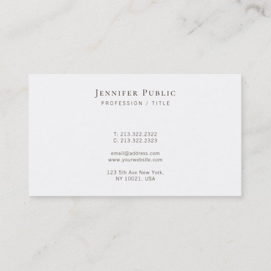 Carte De Visite Elegant Calligraphy Script Template Professional (Dos)