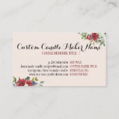 Carte De Visite Elegant Candle Soy Wax Homemade Rose (Dos)