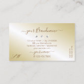 Carte De Visite Élégant cannelle Brown bijoux étincelants Initiale (Dos)