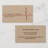 Carte De Visite Élégant cardiologue de la vague ECG Kraft (Devant / Derrière)