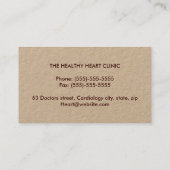 Carte De Visite Élégant cardiologue de la vague ECG Kraft (Dos)