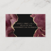 Carte De Visite Élégant casque Parties scintillant or DJ Burgundy (Dos)