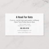 Carte De Visite Elégant Casquette de la Millinery Mode (Dos)