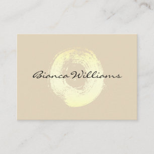 Carte De Visite Elégant cercle brossé or (beige)