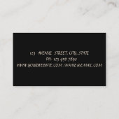 Carte De Visite Elégant Cercle de Confetti Noir Chic (Dos)