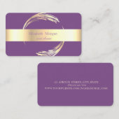 Carte De Visite Elégant cercle moderne violet, Or (Devant / Derrière)