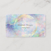 Carte De Visite Elégant cercle moderne violet, Or, Opal (Devant)