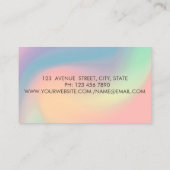 Carte De Visite Elégant Cercles d'or Lotus Pastel Holographique (Dos)