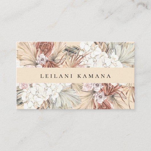 Carte De Visite Elégant Champagne Boho séché par l'aquarelle (Devant)