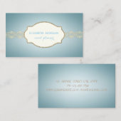 Carte De Visite Élégant Charmant Chic, Dentelle Or (Devant / Derrière)