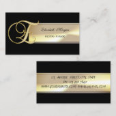 Carte De Visite Élégant Charmant Chic Sophisticé Monogramme (Devant / Derrière)