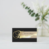Carte De Visite Élégant Charmant Chic Sophisticé Monogramme (Debout devant)