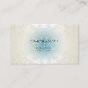 Carte De Visite Élégant Charme Professionnel Dentelle Lotus Bleu