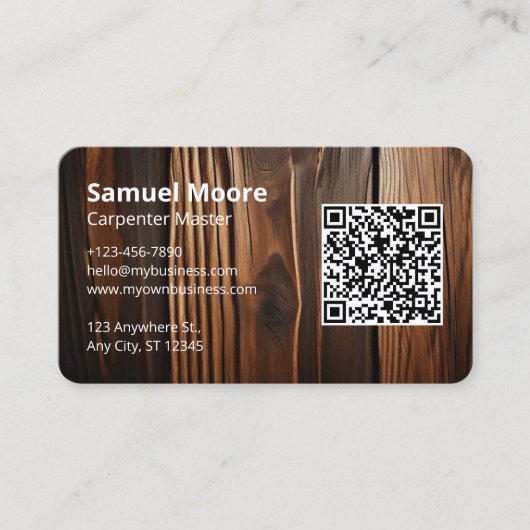 Carte De Visite Élégant charpentier rustique (Devant)