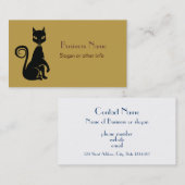 Carte De Visite Élégant chat noir (Devant / Derrière)