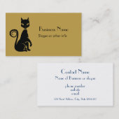 Carte De Visite Élégant chat noir (Devant / Derrière)