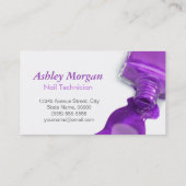 Carte De Visite Élégant Chaud Violet Parties scintillant ongle Sal (Dos)