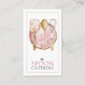 Carte De Visite Élégant Chef Cuisine Whisk Spatula (Devant)