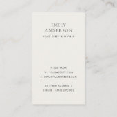 CARTE DE VISITE ÉLÉGANT CHEF DE CUISINE EN ARGENT MINIMAL FAUX (Dos)