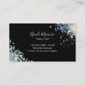 Carte De Visite Elégant Chef pâtissier de luxe Rainbow Cupcake (Dos)