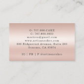 Carte De Visite Elégant chef pâtissier Rose Parties scintillant or (Dos)