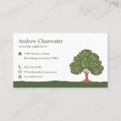 Carte De Visite Élégant Chêne Arbre Soin de la pelouse Paysage Arb (Dos)