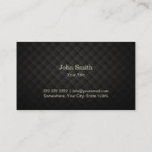 Carte De Visite Élégant Cheval Black & Gold Equine Animateur (Dos)