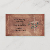 Carte De Visite Élégant cheval Ranch Western Cross Logo QR Code (Devant)