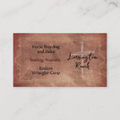 Carte De Visite Élégant cheval Ranch Western Cross Logo QR Code (Devant)