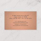 Carte De Visite Élégant Chevron Motif Cuivre Faux Foil (Dos)