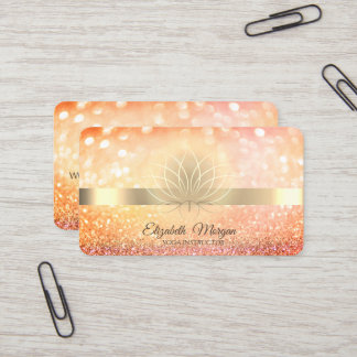 Carte De Visite Élégant Chic Bokeh Lotus Yoga Instructeur