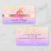 Carte De Visite Élégant Chic Bokeh Parties scintillant fille Yoga (Devant / Derrière)