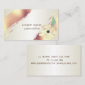 Carte De Visite Élégant Chic, Brush Stroke, Fleur (Devant / Derrière)