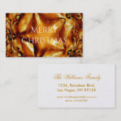 Carte De Visite Élégant Chic Cuivre Or Star de Noël (Devant / Derrière)