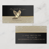 Carte De Visite Élégant Chic, Damas, Noir, Talons (Devant / Derrière)