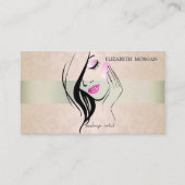 Carte De Visite Élégant, Chic, Dentelle, Silhouete fille (Devant)