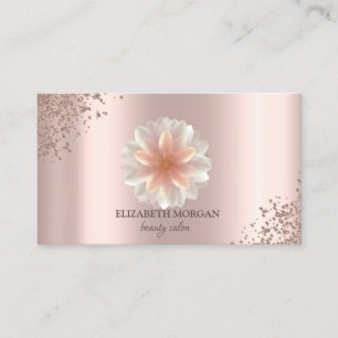 Carte De Visite Elégant Chic Diamonds Lotus Rose Gold Beauty Salon