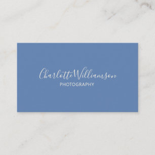 Carte De Visite Élégant chic élégant Monogramme minimaliste bleu
