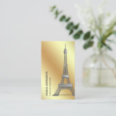 Carte De Visite Elégant chic Faux Gold Foil Paris Tour Eiffel (Debout devant)