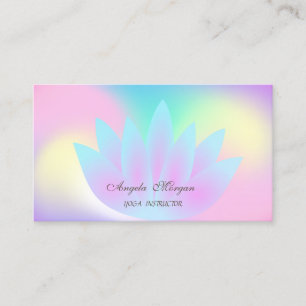 Carte De Visite Élégant Chic Fleur de Lotus Holographique