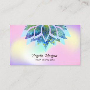 Carte De Visite Élégant Chic Fleur de Lotus Holographique