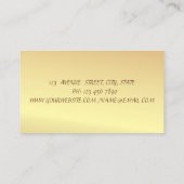 Carte De Visite Élégant Chic Glamour, Or Faux, Dentelle Glitterie (Dos)