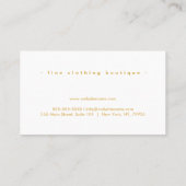 Carte De Visite Elégant Chic Gold Frame Girly Rose Floral (Dos)