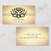 Carte De Visite Elégant Chic Gold Lace Lotus (Devant / Derrière)