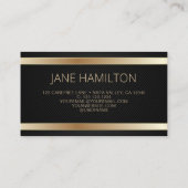 Carte De Visite Élégant Chic Gold Minimaliste Noir (Dos)
