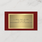 Carte De Visite Élégant Chic Lotus Professional, Faux Gold, Rouge (Dos)