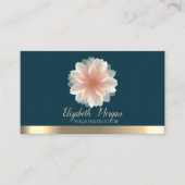 Carte De Visite Élégant Chic Lotus Rayure Or (Devant)