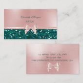 Carte De Visite Élégant Chic Luxe, Bow en ruban rose (Devant / Derrière)