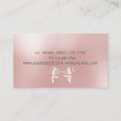 Carte De Visite Élégant Chic Luxe, Bow en ruban rose (Dos)