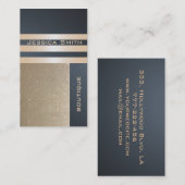 Carte De Visite Élégant chic luxe contemporain glitterie dorée (Devant / Derrière)